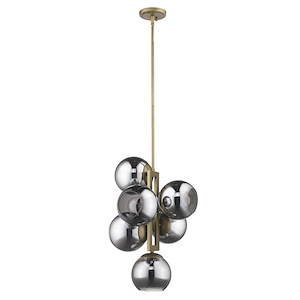 Lunette 6-Light Pendant in Mid-century Style - 14 Inches Wide by 23.75 Inches High