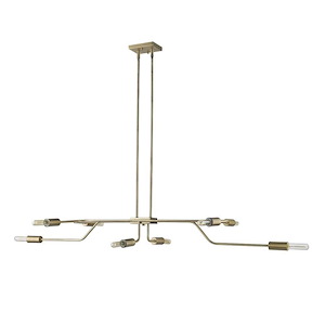 Perret 8-Light Convertible Pendant in Mid-century Style - 28 Inches Wide by 6 Inches High
