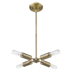 Perret 4-Light Convertible Pendant in Mid-century Style - 12 Inches Wide by 1.75 Inches High - 883753