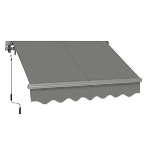Slim-Gray Series-Manual Retractable Awning-Quality Fully Assembled UV Sun Shade Canopy