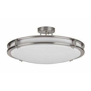 Carlisle - 27W 1 LED Semi-Flush Mount In Modern Style-9.25 Inches Tall and 14 Inches Wide