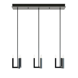 Grace - 3 Light Linear Pendant In Modern Style-6.75 Inches Tall and 5 Inches Wide