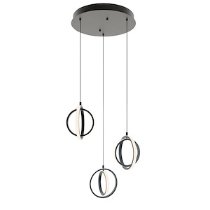Lock - 60W 3 LED Round Pendant In Modern Style-9 Inches Tall and 23.37 Inches Wide - 1284216