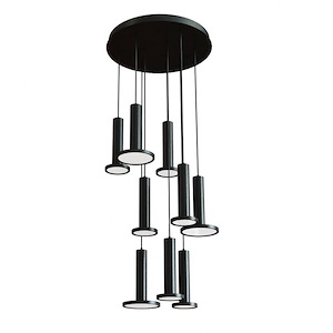 Luna - 1053W 9 LED Nonuple Pendant In Modern Style-12.38 Inches Tall and 24 Inches Wide