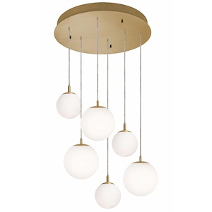 Loretto - 6 Light Round Pendant In Modern Style-11.87 Inches Tall and 27.25 Inches Wide