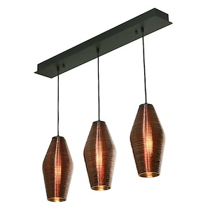 Mila - 3 Light Linear Pendant In Modern Style-12.75 Inches Tall and 6 Inches Wide