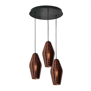 Mila - 3 Light Round Pendant In Modern Style-12.75 Inches Tall and 18 Inches Wide