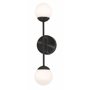 Pearl 2- Light Wall Sconce in Contemporary-Modern-Transitional Style 18.5 Inches Tall and 4.25 Inches Wide