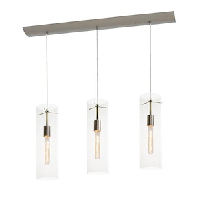 View - 3 Light Linear Pendant In Modern Style-16 Inches Tall and 5 Inches Wide