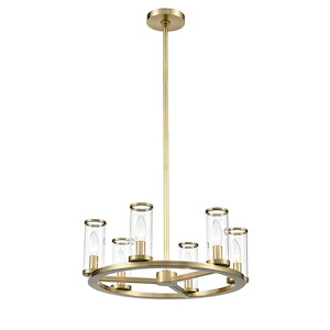Revolve - 6 Light Chandelier-6.63 Inches Tall and 18.63 Inches Wide