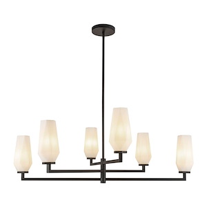 Krysta - 6 Light Chandelier-12.38 Inch Tall and 35.13 Inch Wide