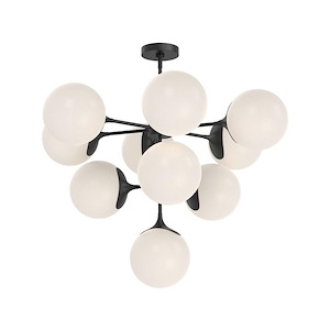 Nouveau - 10 Light Chandelier-25.13 Inches Tall and 34.88 Inches Wide