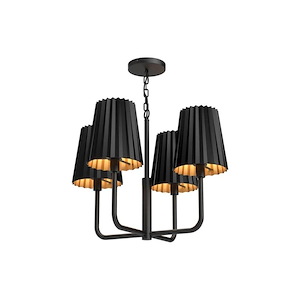 Plisse - 4 Light Chandelier-16.88 Inches Tall and 22.5 Inches Wide
