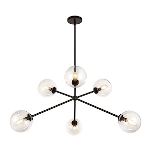 Cassia - 6 Light Chandelier-16.38 Inch Tall and 39.5 Inch Wide