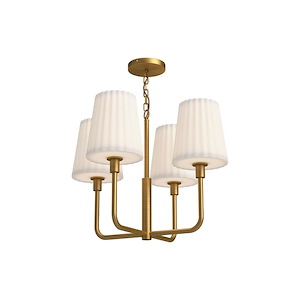 Plisse - 4 Light Chandelier with Glass-16.88 Inches Tall and 22.5 Inches Wide - 1288451