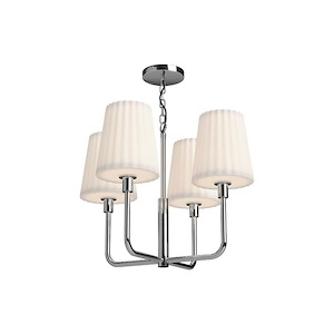Plisse - 4 Light Chandelier with Glass-16.88 Inches Tall and 22.5 Inches Wide - 1288451