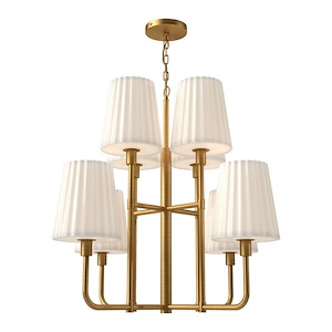 Plisse - 8 Light Chandelier with Glass-25.88 Inches Tall and 30 Inches Wide