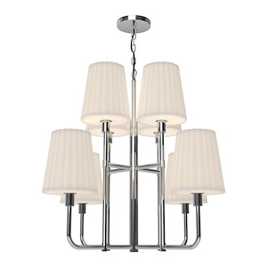 Plisse - 8 Light Chandelier with Glass-25.88 Inches Tall and 30 Inches Wide - 1288317