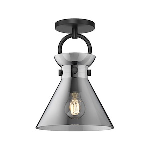 Emerson - 1 Light Semi-Flush Mount with Glass-12 Inches Tall and 8.75 Inches Wide