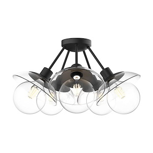 Francesca - 5 Light Semi-Flush Mount-10.38 Inches Tall and 19.75 Inches Wide