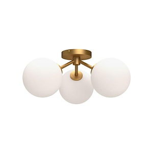 Cassia - 3 Light Semi-Flush Mount-7.63 Inches Tall and 17.75 Inches Wide