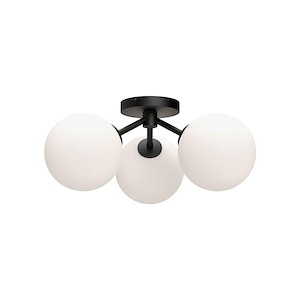 Cassia - 3 Light Semi-Flush Mount-7.63 Inches Tall and 17.75 Inches Wide