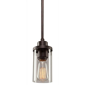 Menlo Park-1 Light Pendant in Transitional Style-3.5 Inches Wide by 8 Inches High