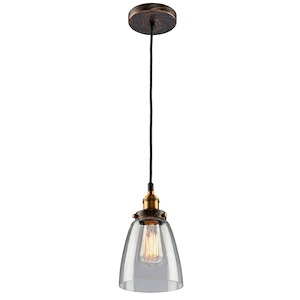 Greenwich-1 Light Pendant in Urban Retro Style-5.5 Inches Wide by 9.5 Inches High