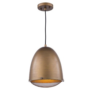 Retro Loft-1 Light Pendant in Transitional Style-10.25 Inches Wide by 12.5 Inches High