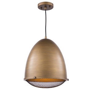 Retro Loft-1 Light Pendant in Transitional Style-12.5 Inches Wide by 15 Inches High
