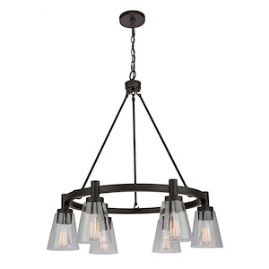 Clarence-6 Light Chandelier in Transitional Style-28 Inches Wide by 34 Inches High - 615312