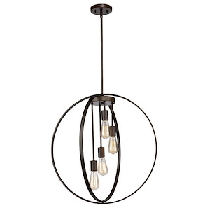 Newport-4 Light Chandelier in Transitional Style-24 Inches Wide by 24 Inches High