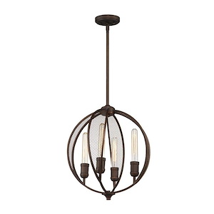 Linden-4 Light Chandelier in Transitional Style-4.74 Inches Wide by 18.5 Inches High