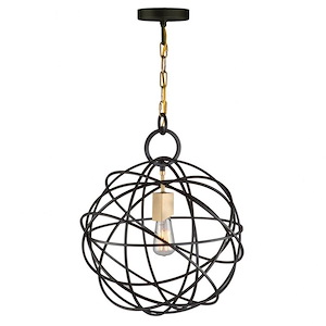Orbit-1 Light Chandelier in Transitional Style-16 Inches Wide by 20 Inches High