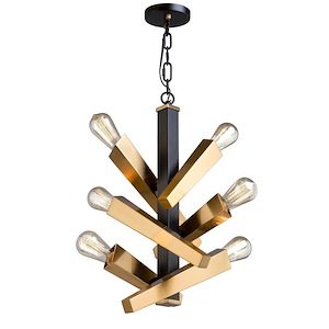 Olympia-6 Light Chandelier in Transitional Style-10 Inches Wide by 25.25 Inches High