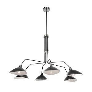 Nero-6 Light Chandelier in Transitional Style-49 Inches Wide by 24 Inches High - 725162