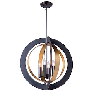 Capri-4 Light Chandelier in Transitional Style-21 Inches Wide by 21 Inches High