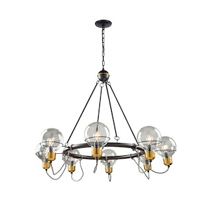 Martina-8 Light Chandelier in Industrial Style-30.85 Inches High