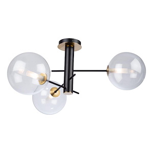Aurelia - 3 Light Semi-Flush Mount In Contemporary Style-11.4 Inches Tall and 31.5 Inches Wide