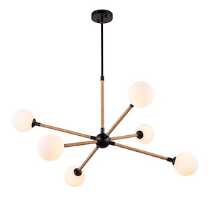 Capilano - 6 Light Chandelier-21.3 Inches Tall and 36.2 Inches Wide - 1337369