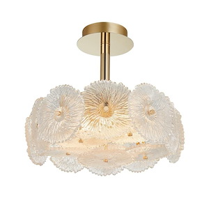 Bloom - 6 Light Semi-Flush Mount-14 Inches Tall and 15.75 Inches Wide