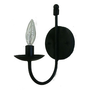 Wrought Iron-1 Light Wall Mount-5.25 Inches Wide by 11.5 Inches High