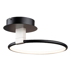 Halo - 11W LED Semi-Flush Mount In Contemporary Style-3 Inches Tall and 12 Inches Wide