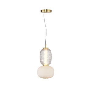 Cyra - 18W 1 LED Double Shade Pendant-16 Inches Tall and 6.5 Inches Wide
