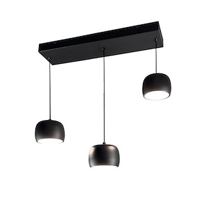 Onyx - 25W 3 LED Island Pendant In Contemporary Style-3.5 Inches Tall and 4.53 Inches Wide