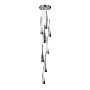 Sunnyvale - 540W 9 LED Chandelier-50 Inches Tall and 15.5 Inches Wide
