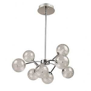 Nightstar-28W 8 LED Chandelier-30 Inches Wide by 17 Inches High