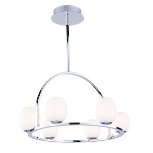Meridian-24W 6 LED Chandelier in Transitional Style-23 Inches Wide by 14 Inches High