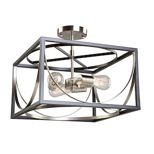 Corona-3 Light Semi-Flush Mount in Transitional Style-13 Inches Wide by 8.5 Inches High - 725238