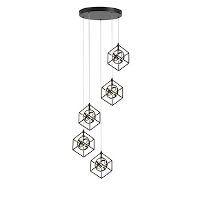 Tulip - 45W 5 LED Pendant In  Style-10.62 Inches Tall and 24 Inches Wide - 1326392